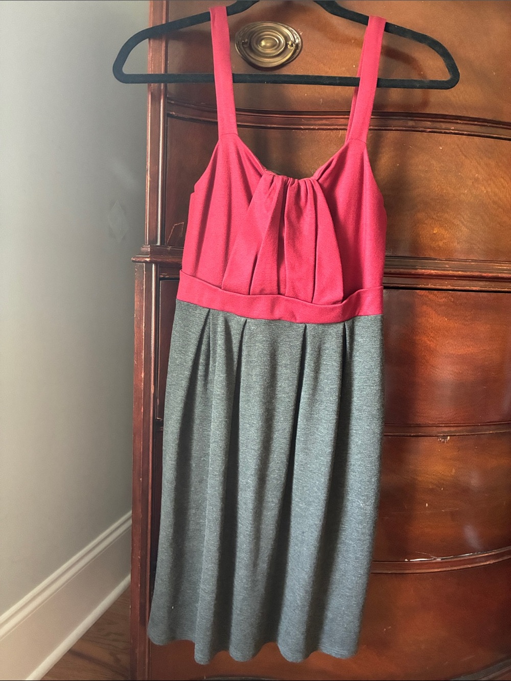 Ella Moss Burgundy and Gray Sleeveless Dress